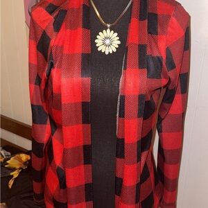 Plaid Red and Black Women's Cape